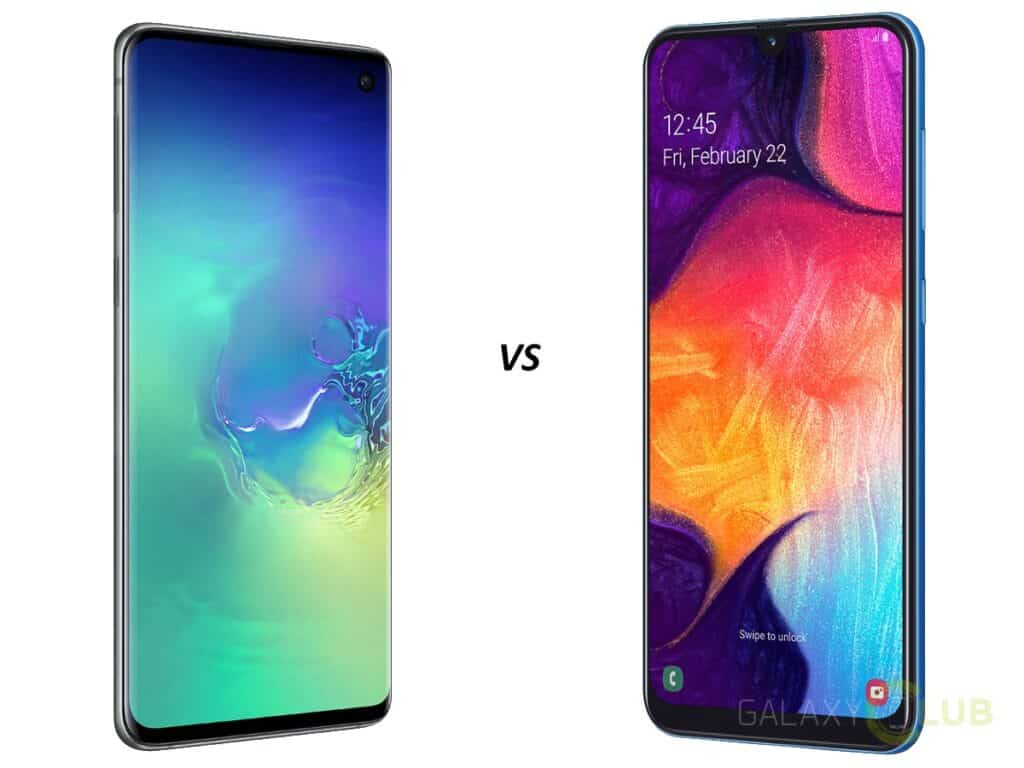 Vergelijking en verschillen: Samsung S10 A50